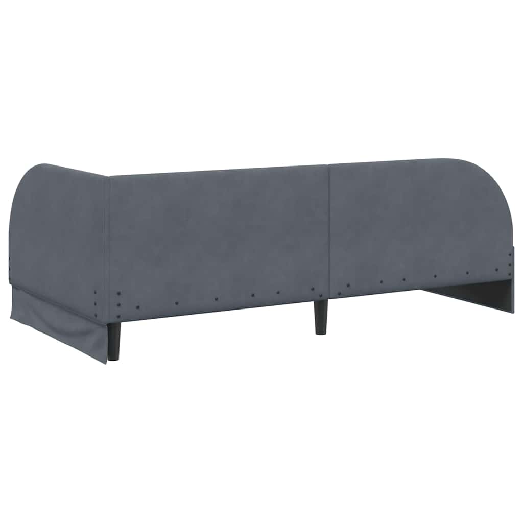 Cornice del letto ad angolo Grigio scuro 90 cm x 200 cm Velluto | homemem39