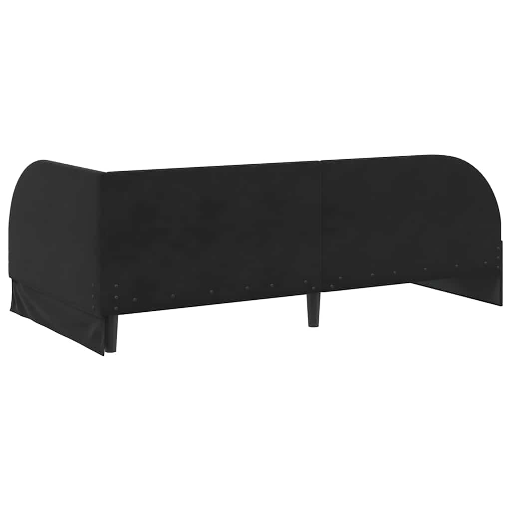 Cornice del letto ad angolo Nero 100 cm x 200 cm Velluto | homemem39