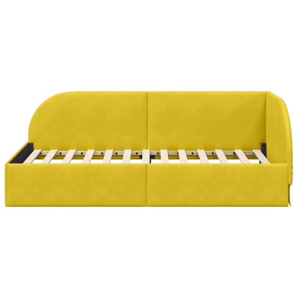 Cornice del letto ad angolo Giallo 100 cm x 200 cm Velluto | homemem39
