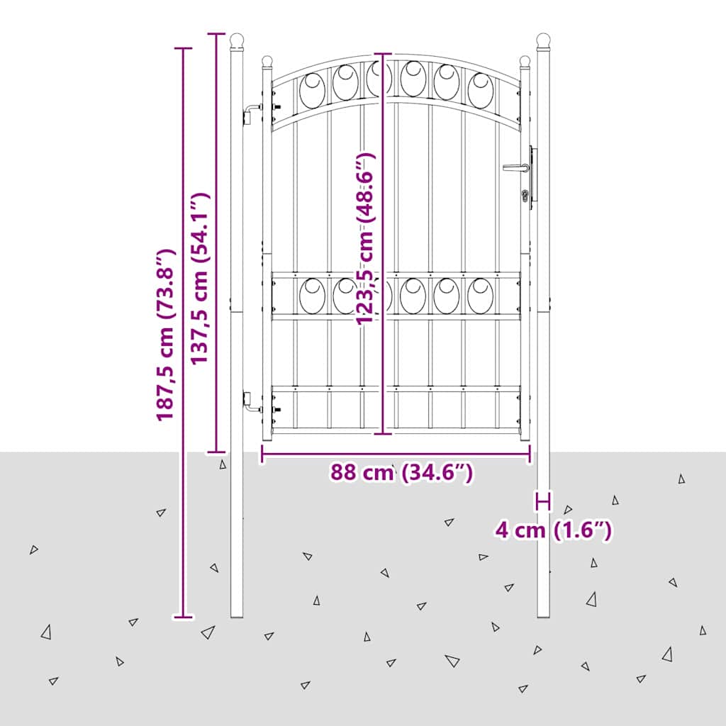 Cancello per recinzione EMMEN 170 x 100 cm | homemem39