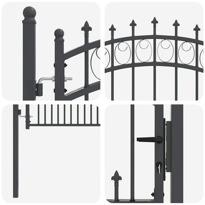 Cancello della recinzione con punte EMMEN 150 x 100 cm | homemem39