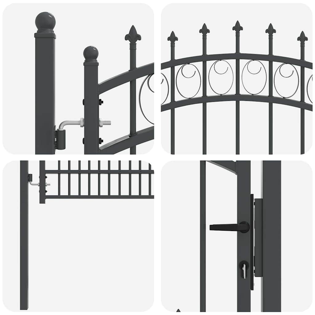 Cancello della recinzione con punte EMMEN 200 x 100 cm | homemem39