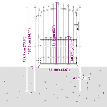 Cancello della recinzione con punte EMMEN 170 x 100 cm | homemem39