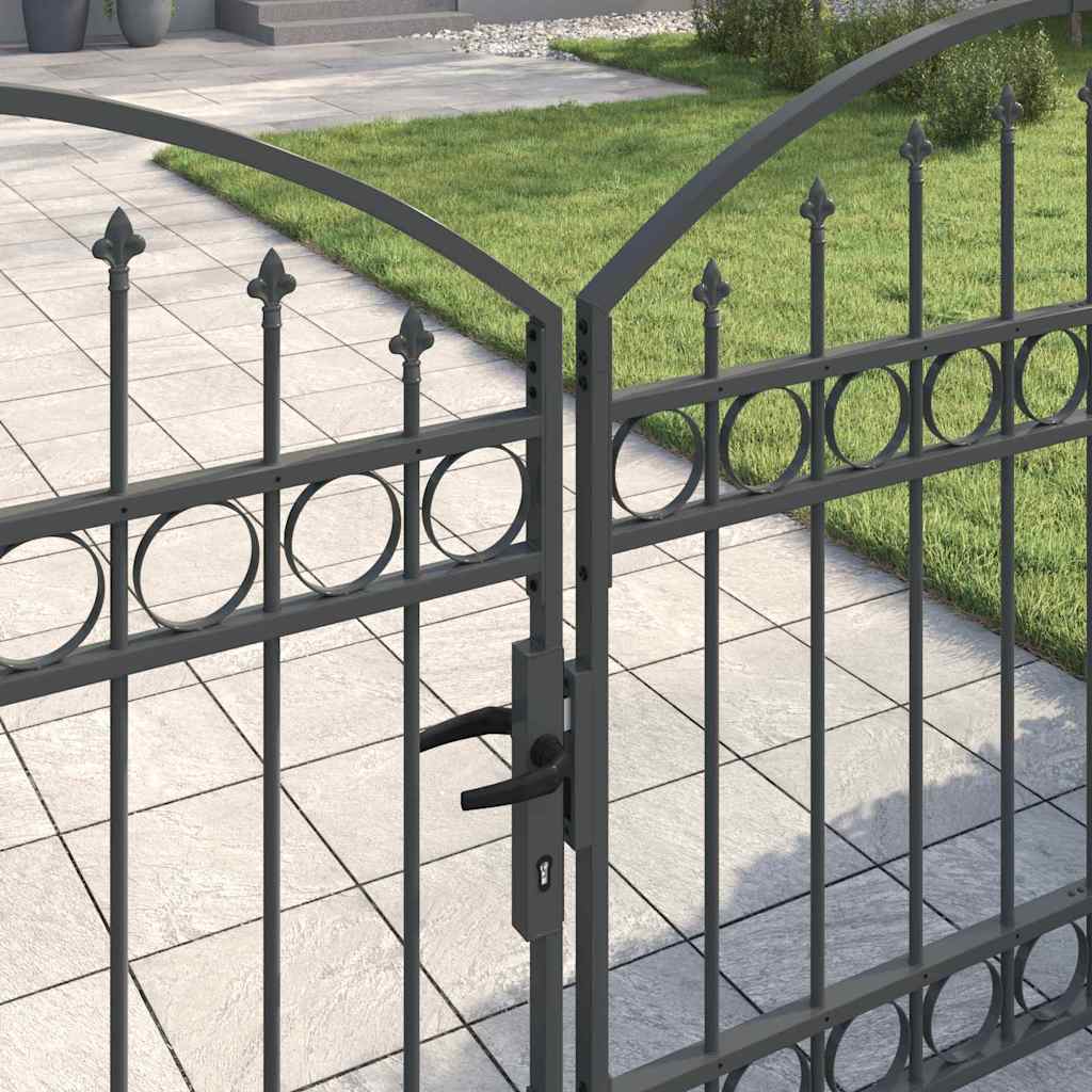 Cancello per recinzione ASSEN 301 x 175,5 cm Acciaio Grigio | homemem39