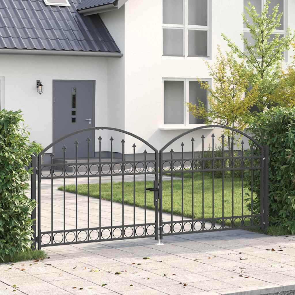 Cancello per recinzione ASSEN 301 x 175,5 cm Acciaio Grigio
