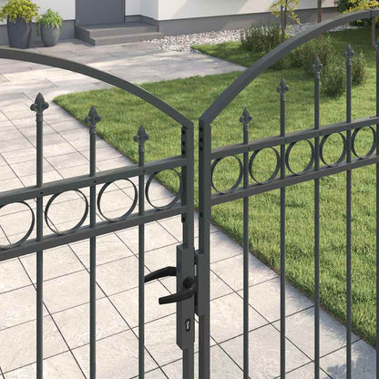 Cancello per recinzione Grigio 301 x 224.5 cm Acciaio