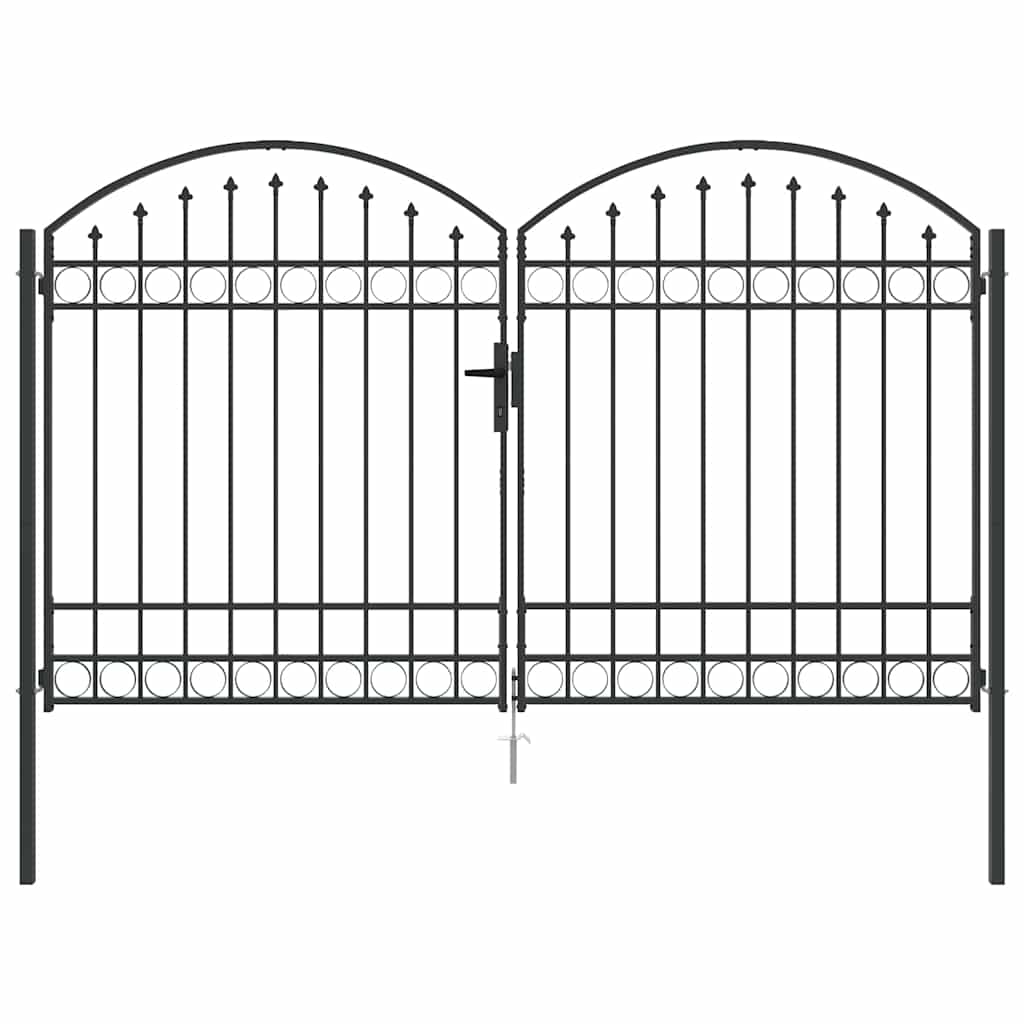 Cancello per recinzione Grigio 301 x 224.5 cm Acciaio