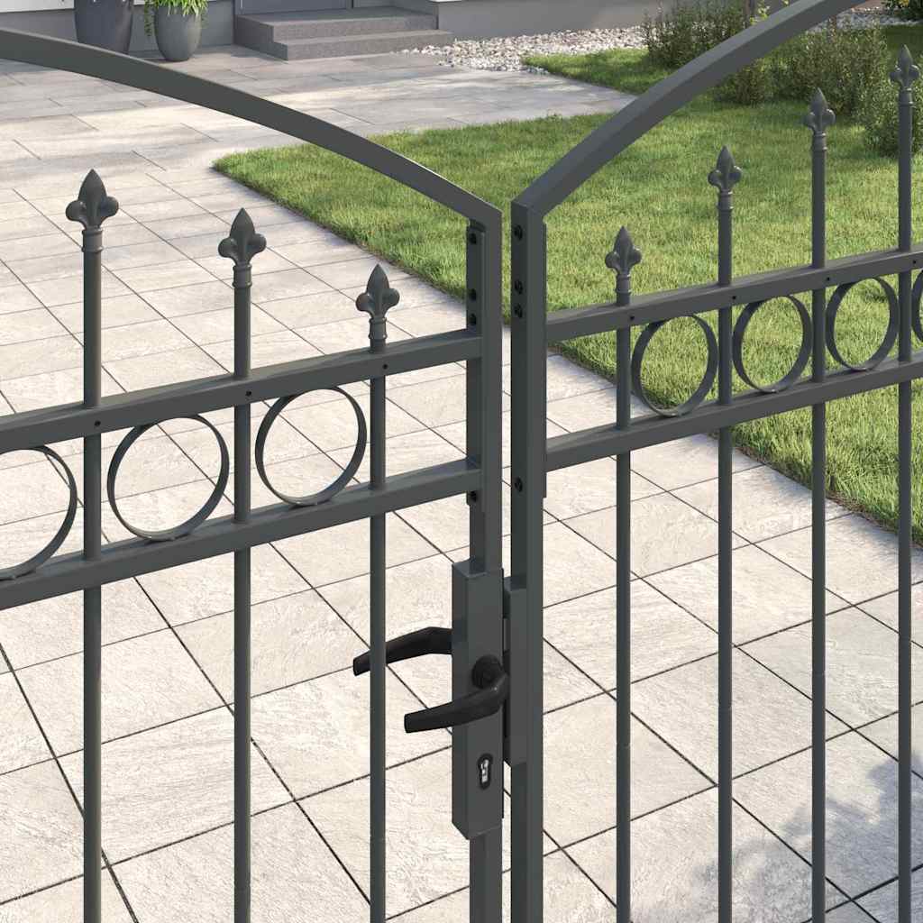 Cancello per recinzione ASSEN 401 x 200 cm Acciaio Grigio | homemem39