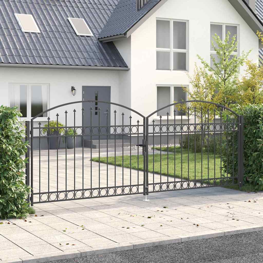 Cancello per recinzione ASSEN 401 x 200 cm Acciaio Grigio | homemem39