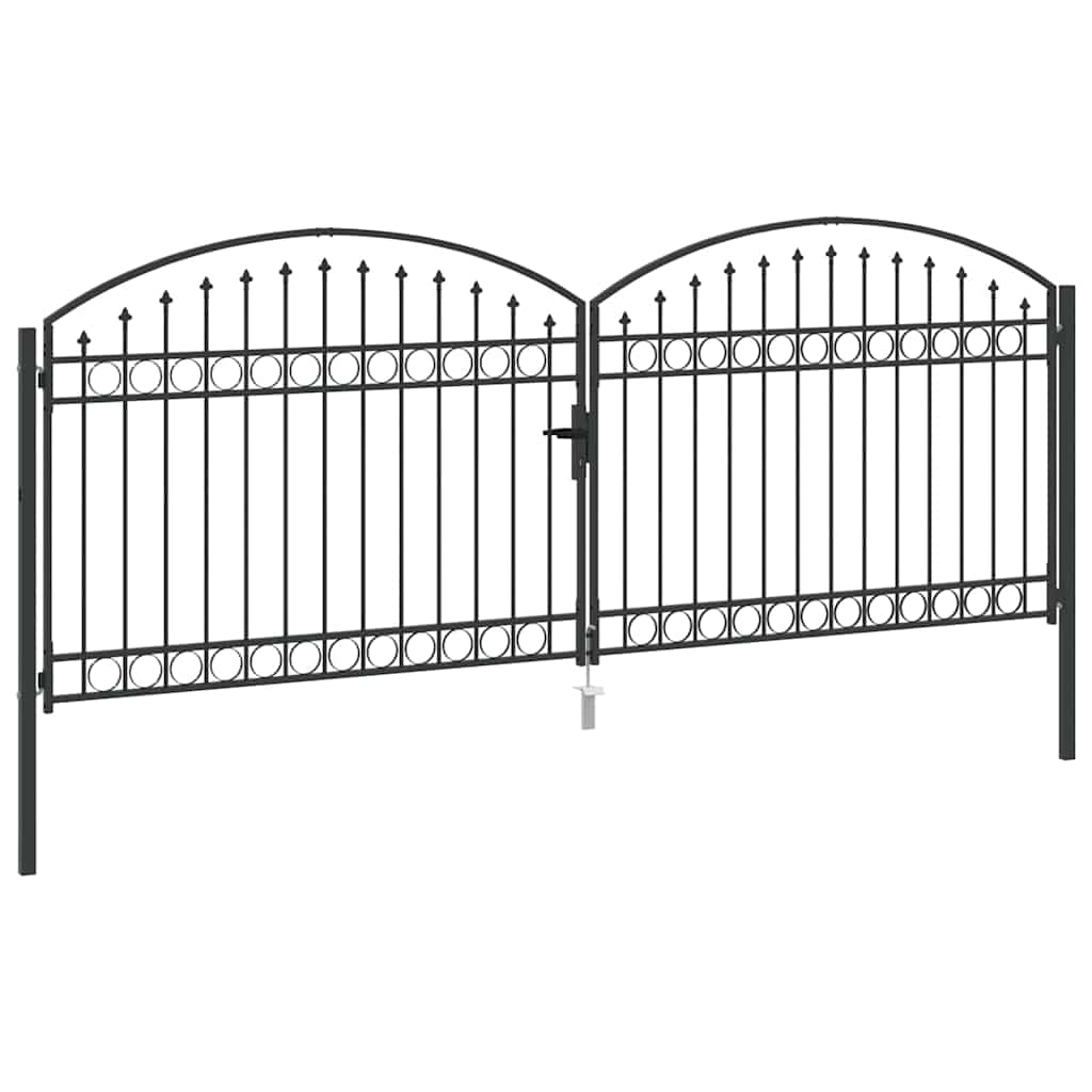 Cancello per recinzione ASSEN 401 x 200 cm Acciaio Grigio | homemem39