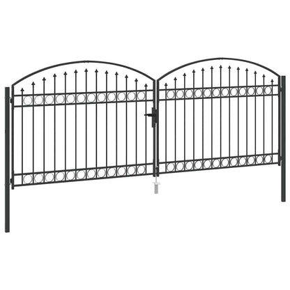 Cancello per recinzione ASSEN 401 x 200 cm Acciaio Grigio | homemem39