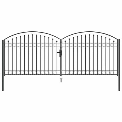Cancello per recinzione ASSEN 401 x 200 cm Acciaio Grigio | homemem39