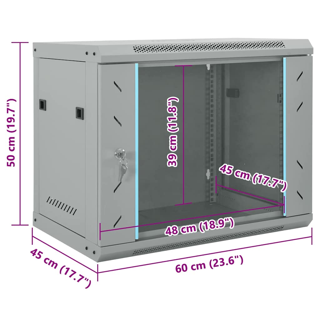 Armadietto di rete Grigio 60 x 45 x 50 cm Acciaio