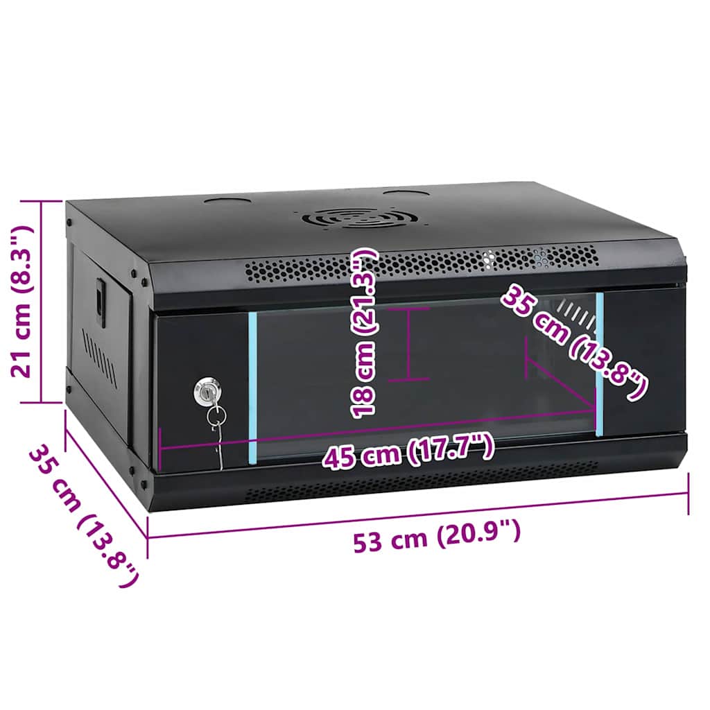 Armadietto di rete Nero 53 x 35 x 21 cm Acciaio