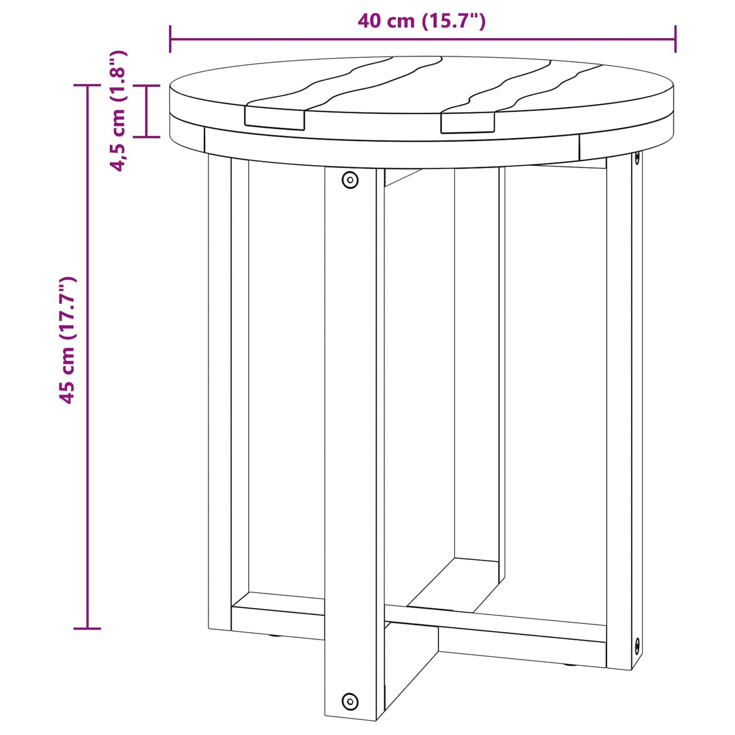 Tavolino da salotto Marrone 40 x 40 x 45 cm | homemem39