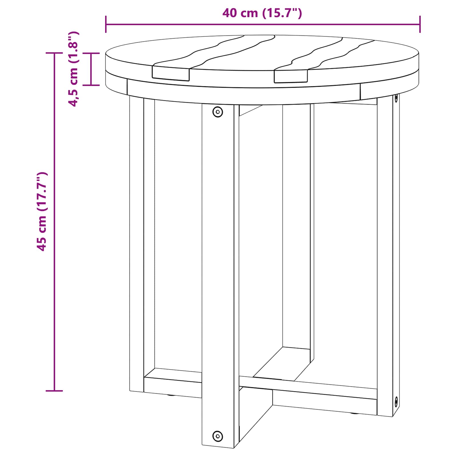 Tavolino da salotto Marrone 40 x 40 x 45 cm | homemem39