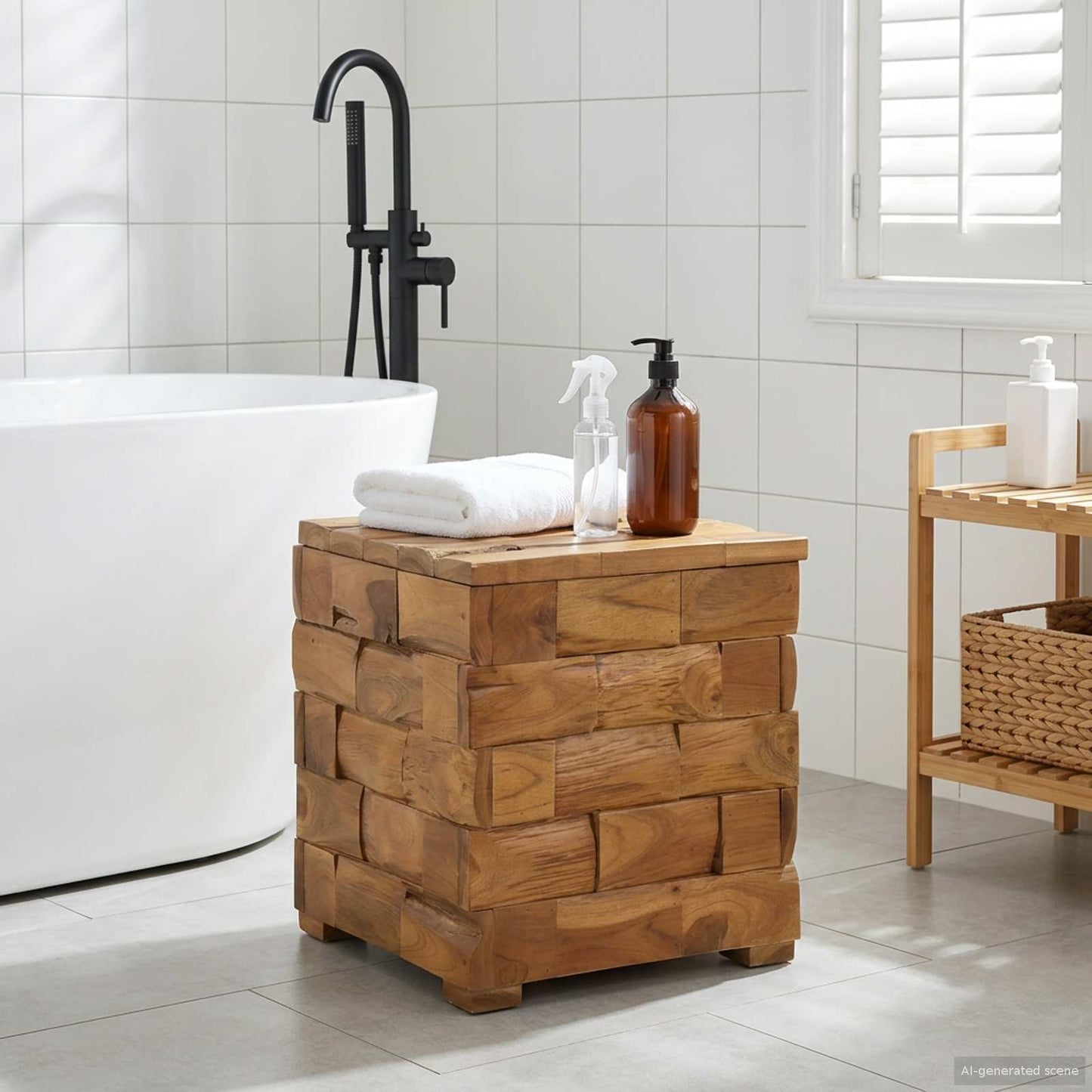 Sgabello per Riporre Marrone 40 x 40 x 45 cm | homemem39