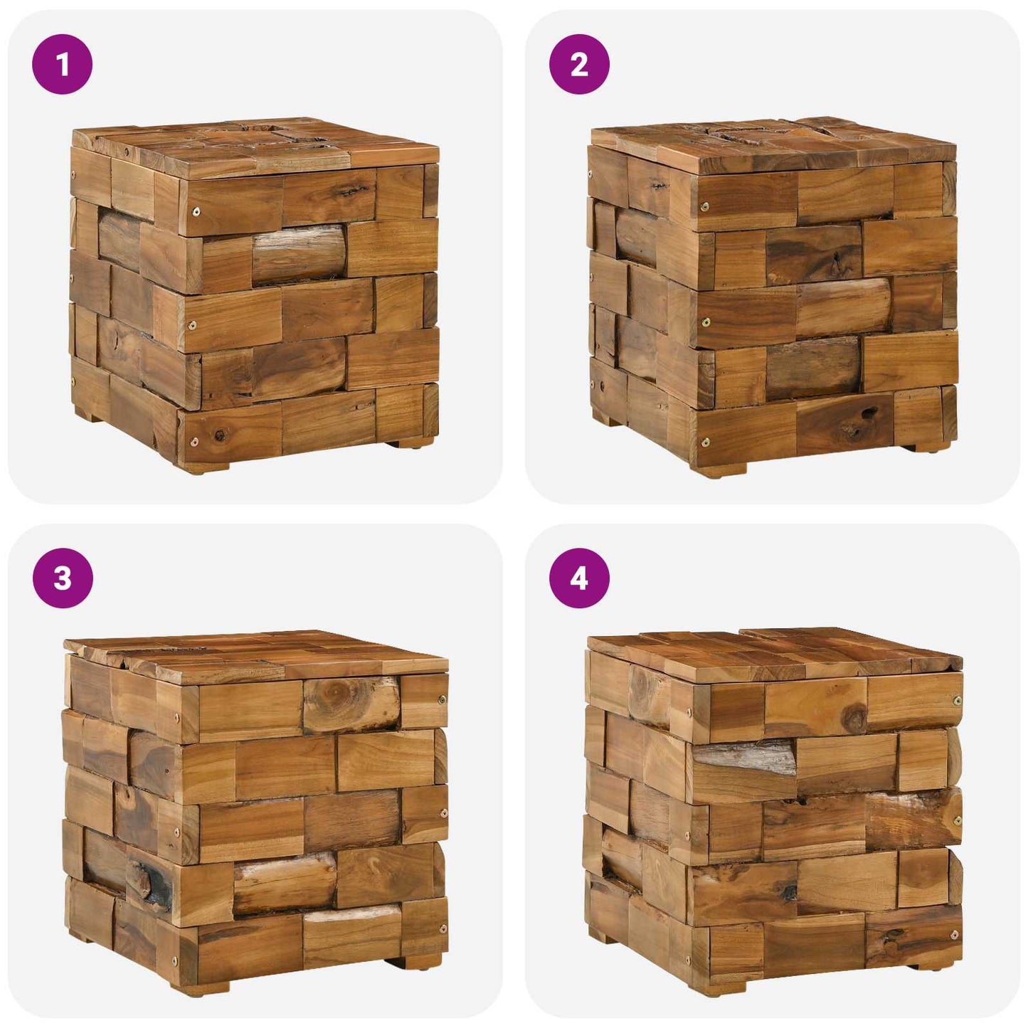 Sgabello per Riporre Marrone 40 x 40 x 45 cm | homemem39