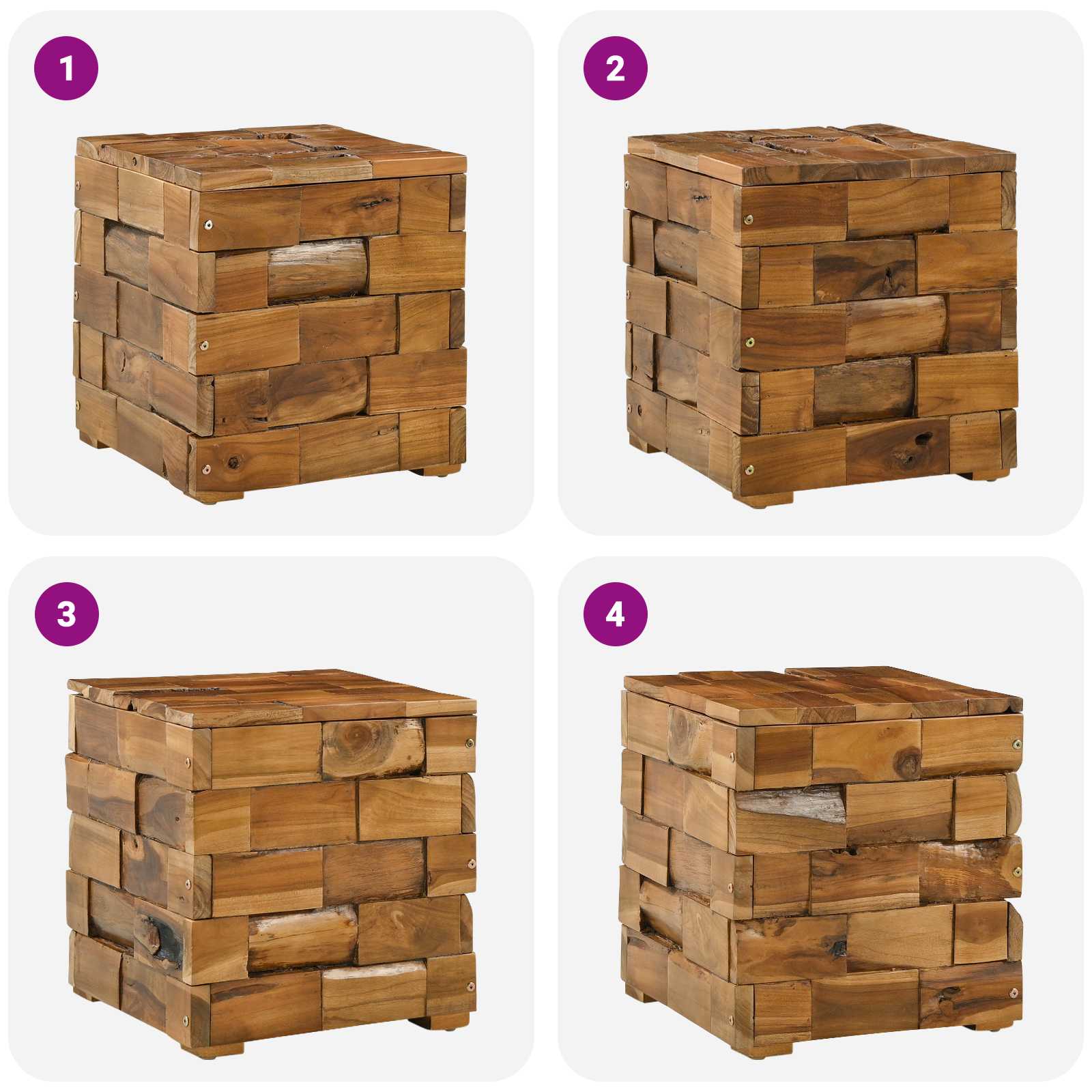 Sgabello per Riporre Marrone 40 x 40 x 45 cm | homemem39