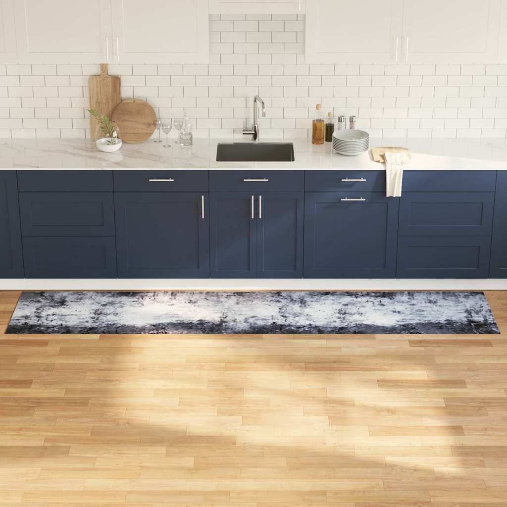 Tappeto da Cucina Grigio 300 x 60 cm Velluto