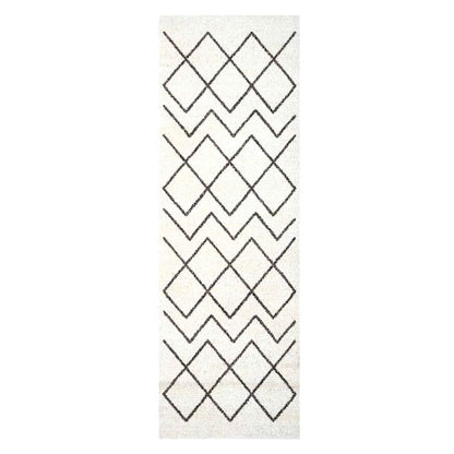 Tappeto da Cucina Bianco 180 x 60 cm Velluto