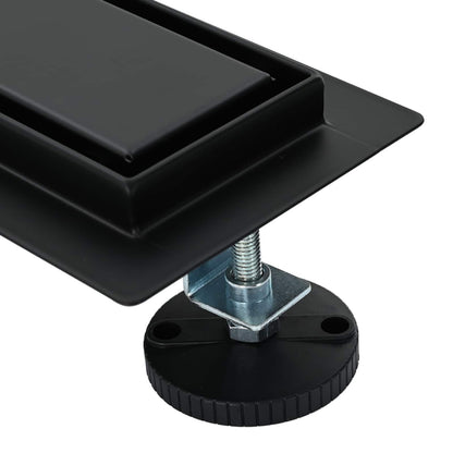Scarico doccia 2-in-1 con sifone a 360° Nero 80 cm