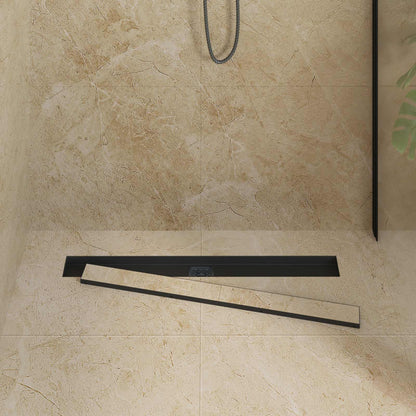 Scarico doccia 2-in-1 con sifone a 360° Nero 80 cm