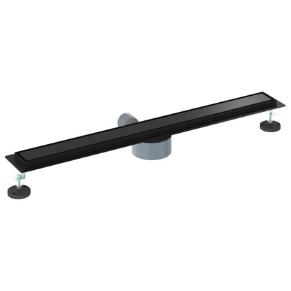 Scarico doccia 2-in-1 con sifone a 360° Nero 80 cm