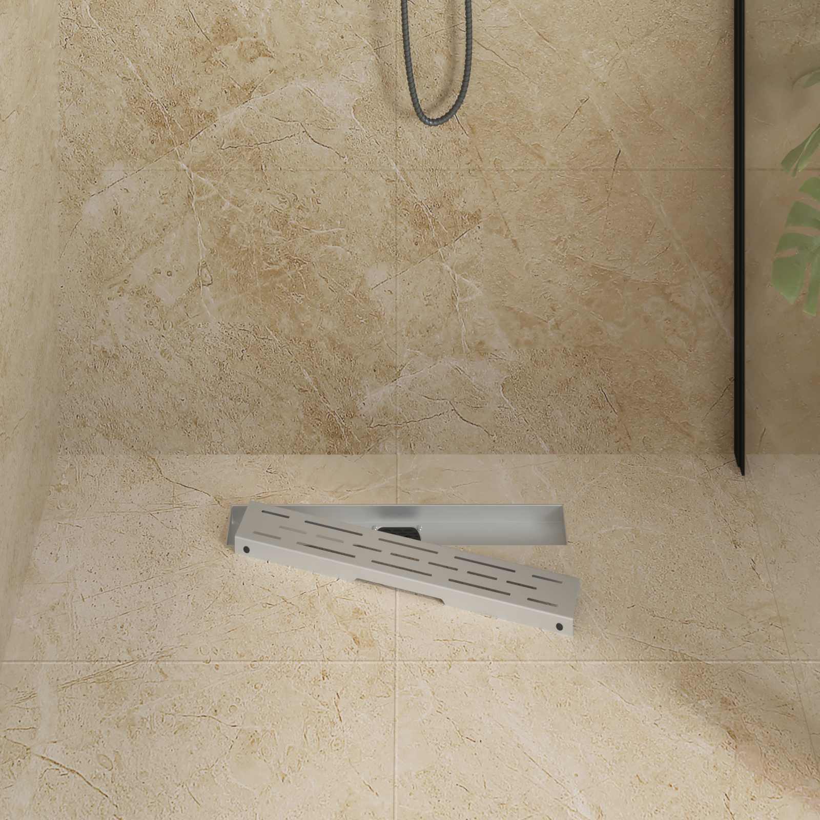 Scarico doccia con copertura in vetro e sifone a 360° 50 cm | homemem39