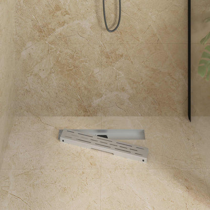 Scarico doccia con copertura in vetro e sifone a 360° 50 cm