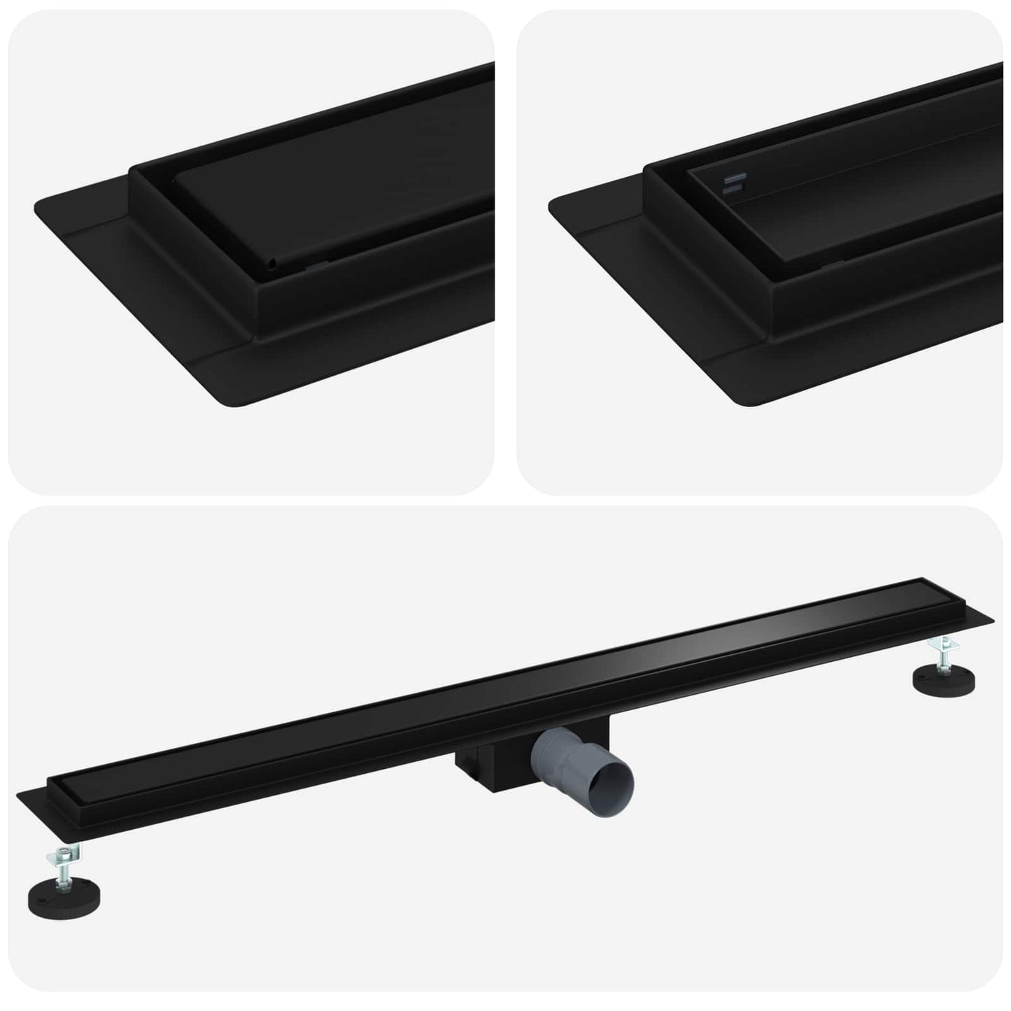 Drenaggio doccia 2 in 1 Nero 100 cm Acciaio Inox 304 | homemem39
