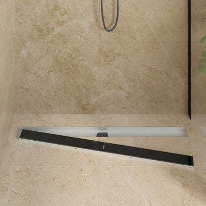 Scarico doccia con copertura in vetro e sifone a 360° 100 cm | homemem39