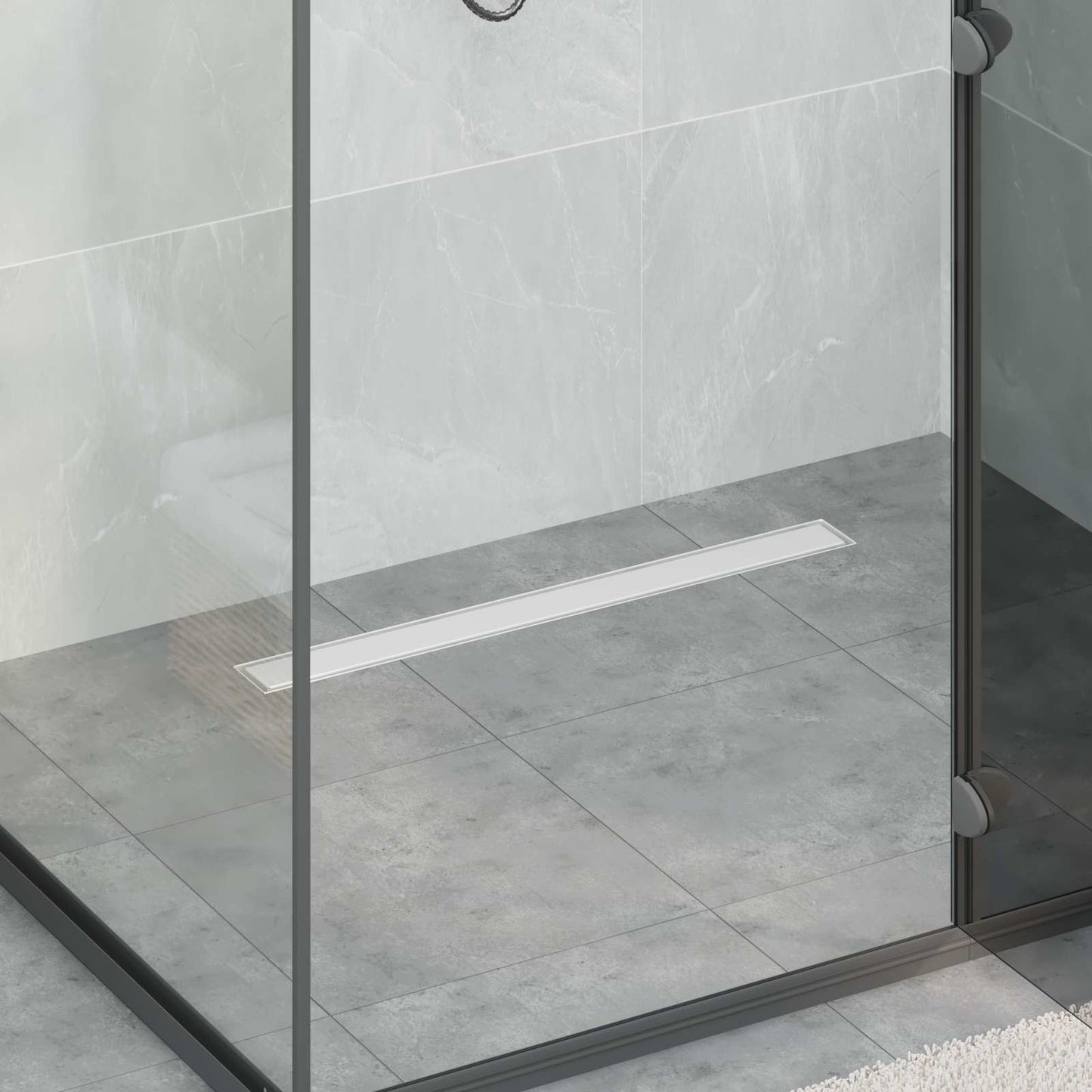 Scarico doccia 2-in-1 con sifone a 360° Argento 70 cm | homemem39