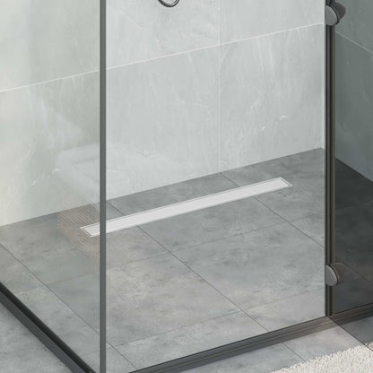 Scarico doccia 2-in-1 con sifone a 360° Argento 70 cm