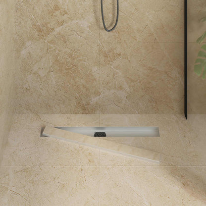 Scarico doccia 2-in-1 con sifone a 360° Argento 70 cm | homemem39