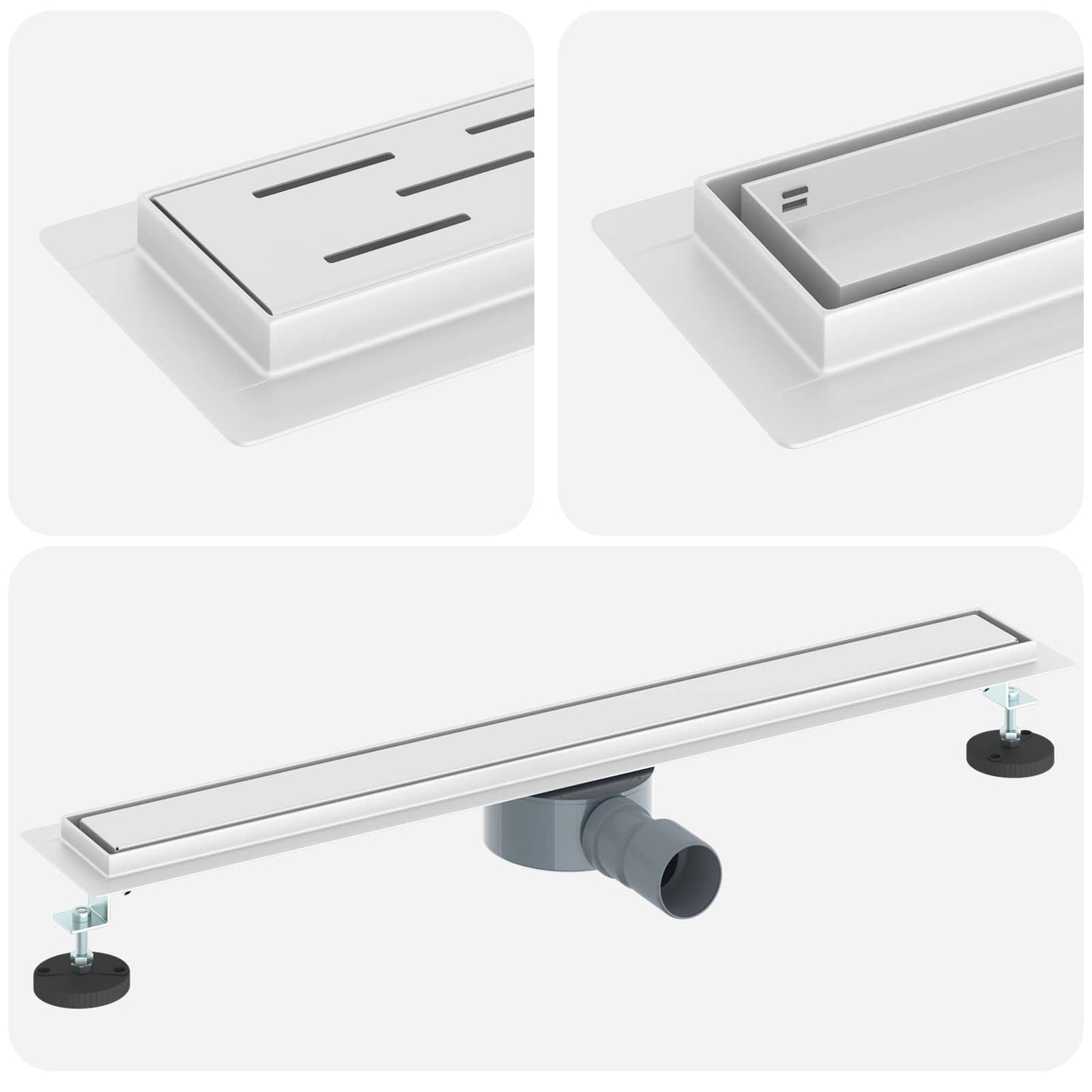 Scarico doccia 2-in-1 con sifone a 360° Argento 70 cm | homemem39