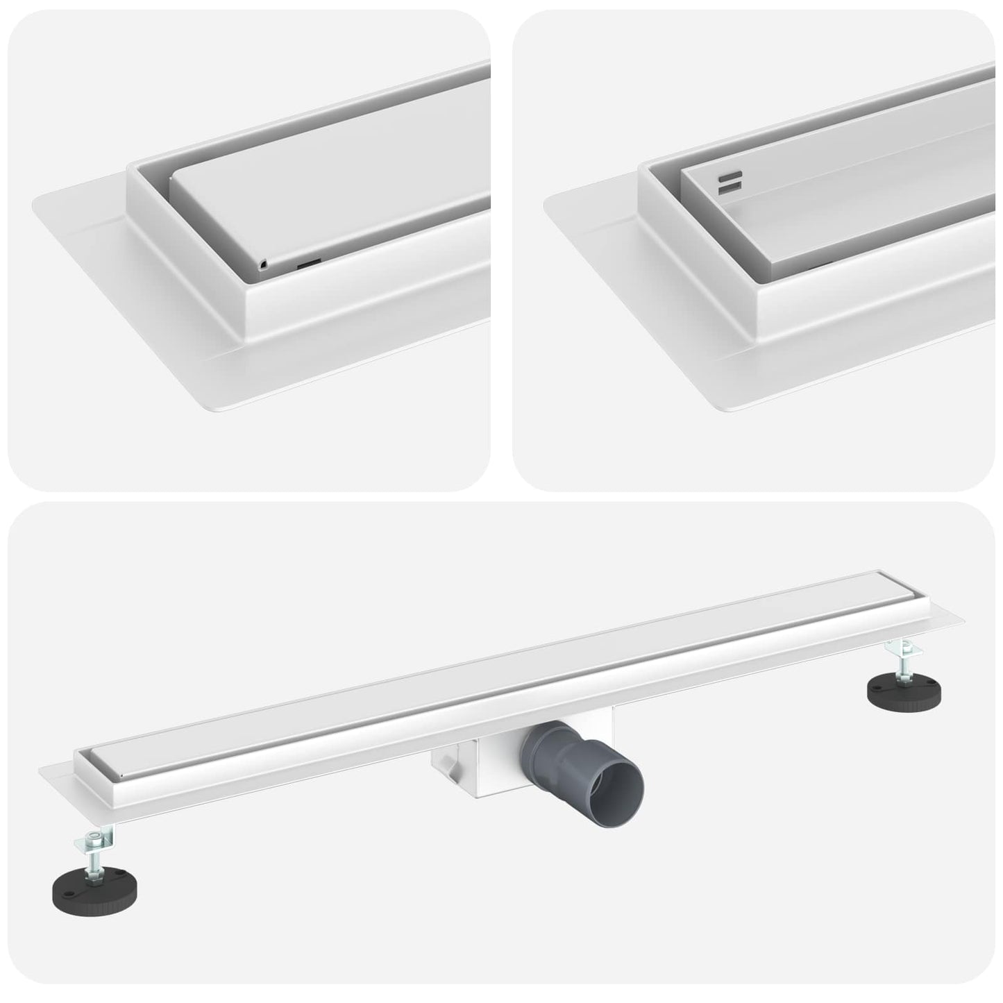 Drenaggio doccia 2 in 1 Argento 80 cm Acciaio Inox 304