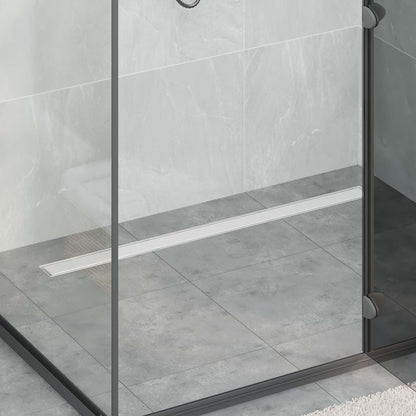 Scarico doccia 2-in-1 con sifone a 360° Argento 100 cm