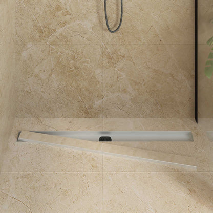 Scarico doccia 2-in-1 con sifone a 360° Argento 100 cm