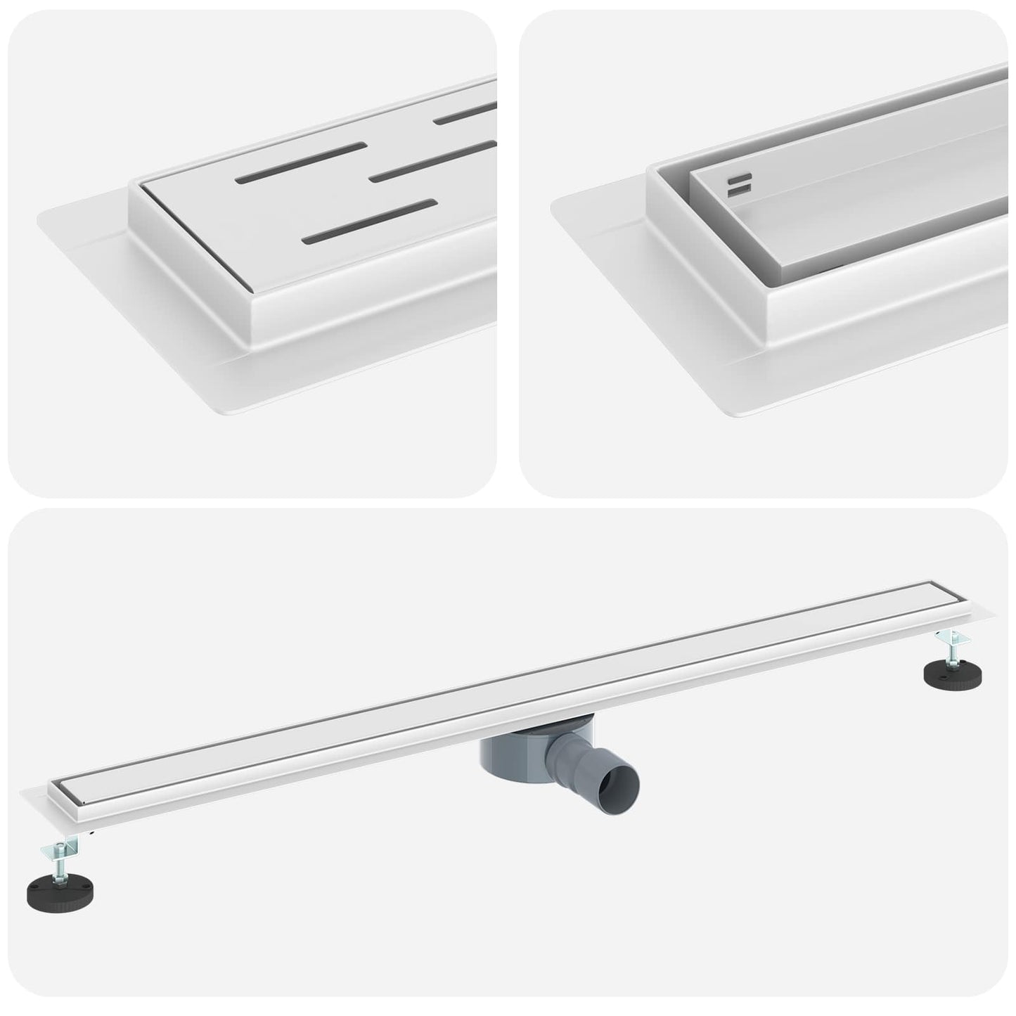 Scarico doccia 2-in-1 con sifone a 360° Argento 100 cm | homemem39