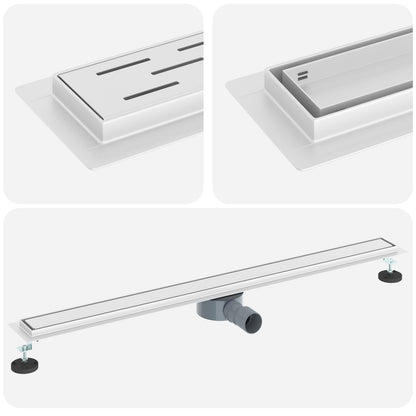 Scarico doccia 2-in-1 con sifone a 360° Argento 100 cm