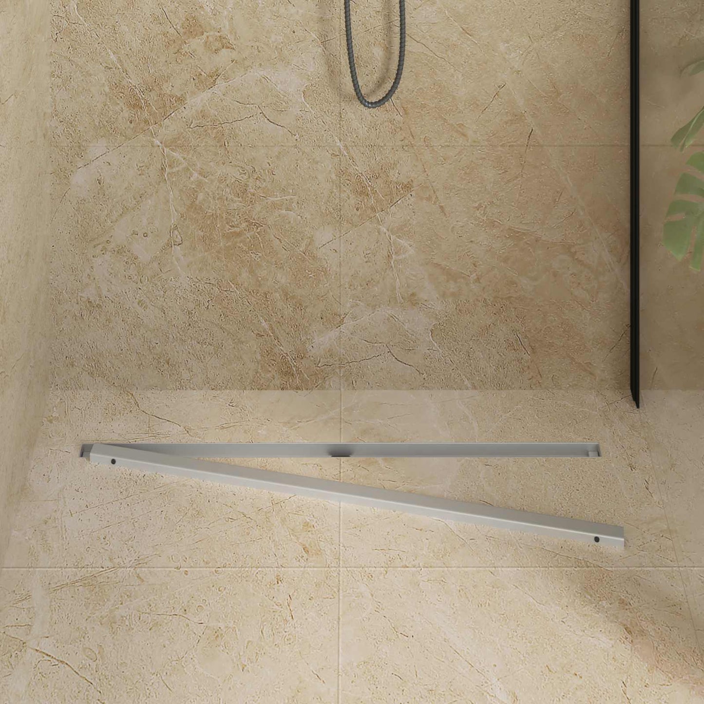 Scolascale per doccia a 360° con modello slim Argento 90 cm