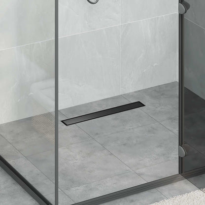 Drenaggio doccia 2 in 1 Nero 60 cm Acciaio Inox 304 | homemem39