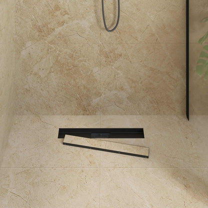 Drenaggio doccia 2 in 1 Nero 60 cm Acciaio Inox 304
