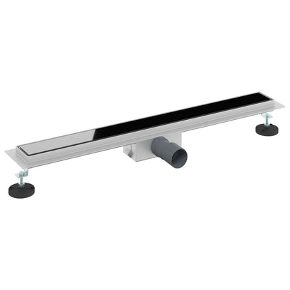 Drenaggio doccia con copertura in vetro Nero 80 cm | homemem39