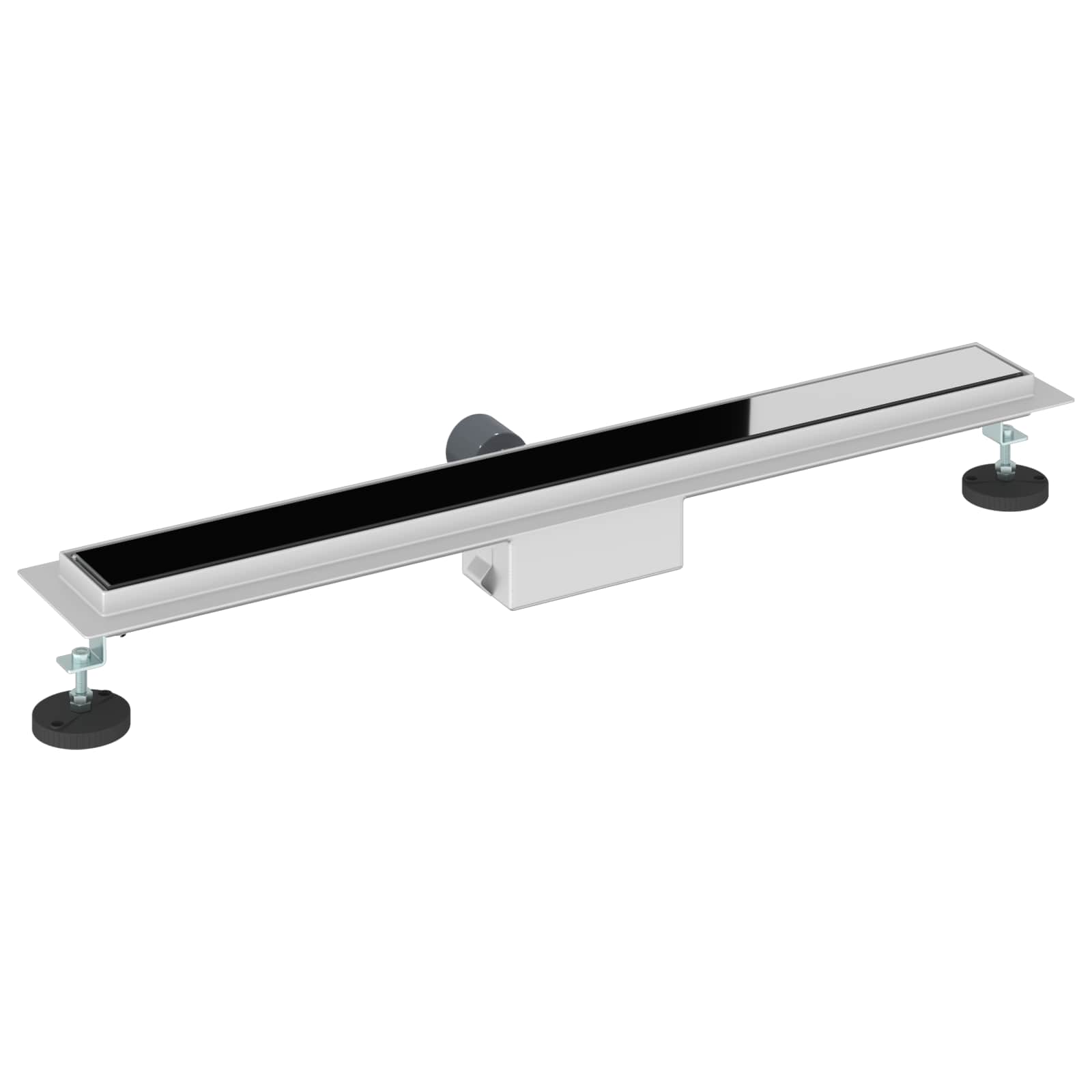 Drenaggio doccia con copertura in vetro Nero 80 cm | homemem39