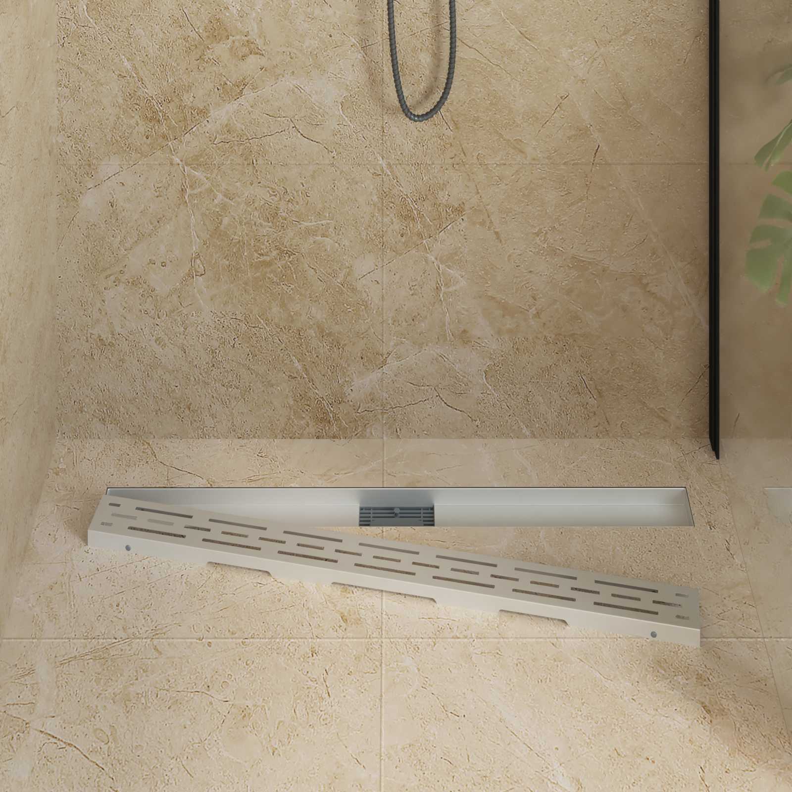 Drenaggio doccia con design a striscia Argento 90 cm | homemem39