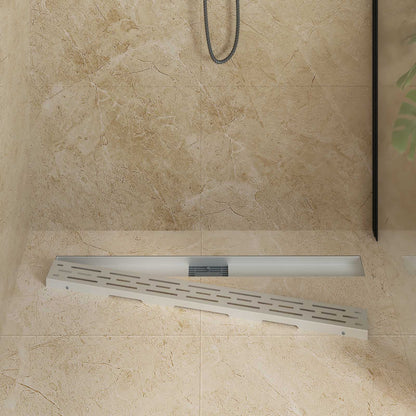 Drenaggio doccia con design a striscia Argento 90 cm | homemem39