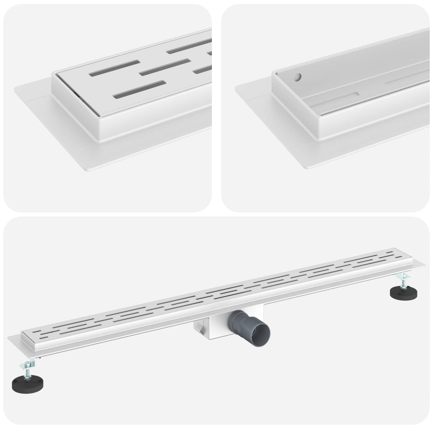 Drenaggio doccia con design a striscia Argento 90 cm | homemem39