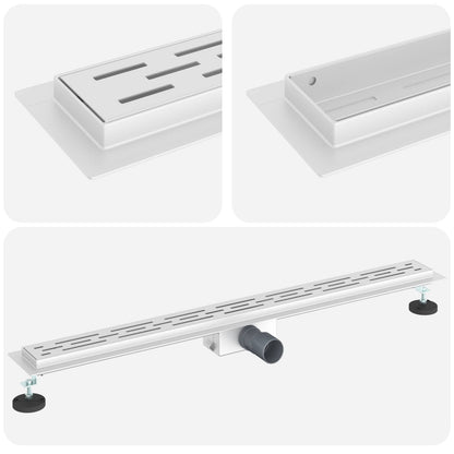 Drenaggio doccia con design a striscia Argento 90 cm | homemem39